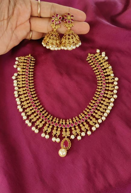 Cz Copper guttapusulu necklace