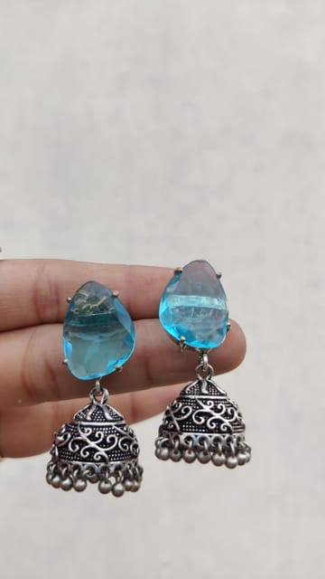 Turquoise blue jhumki