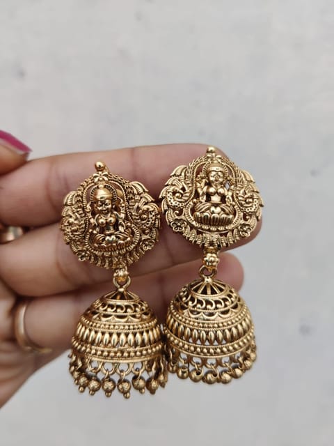 Copper lakshmi earrings jhumka