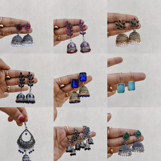 Set of 9 jhumki