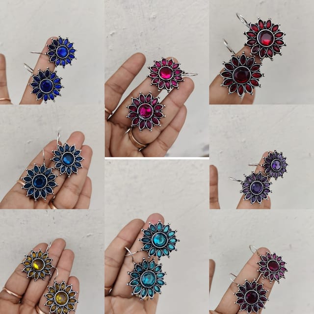 Flower stud set of 8