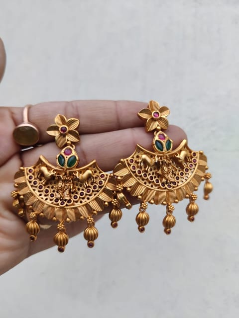 Krishna earrings gold finish