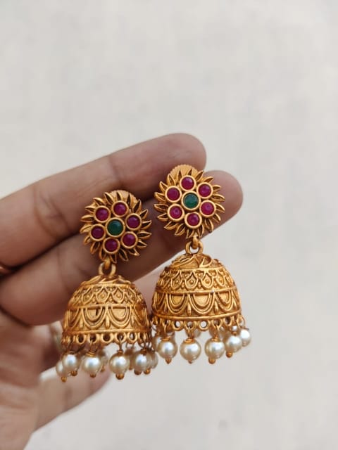 Round matte jhumki