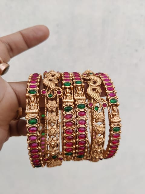 Temple bangles set of 6 new design