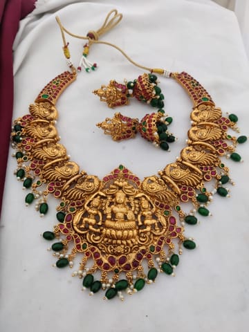 Bridal green necklace heavy