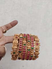 Temple bangles set of 6