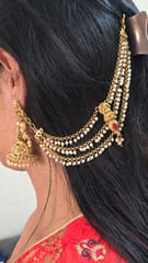 Pearl Lakshmi ear chain set ( Mattle design)