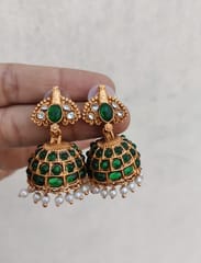 Green chain set with jhumki