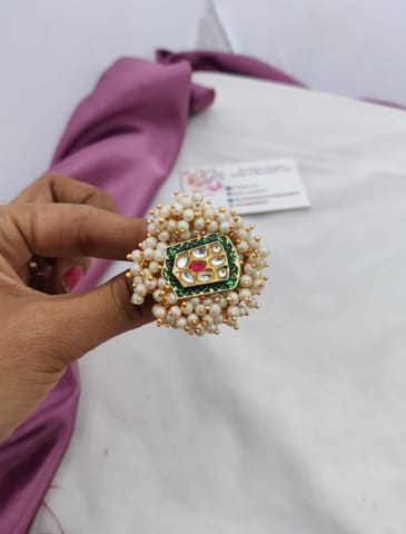 Pearl Kundan adjustable rings