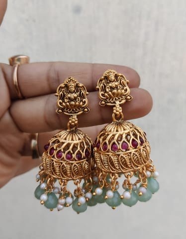 Temple jhumka pastel  2